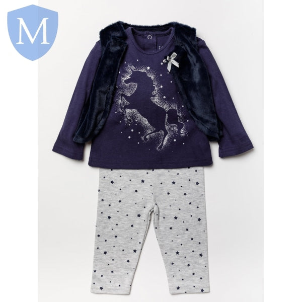 3pc Baby Girls Gilet Set - Shimmer/Unicorn (A24651) (Baby Girls Fashionwear) Mansuri