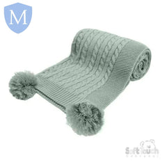 "Elegance" Cable Knitted Baby Wrap With Pom Pom's (ABP12) (Baby Wrap) Mansuri