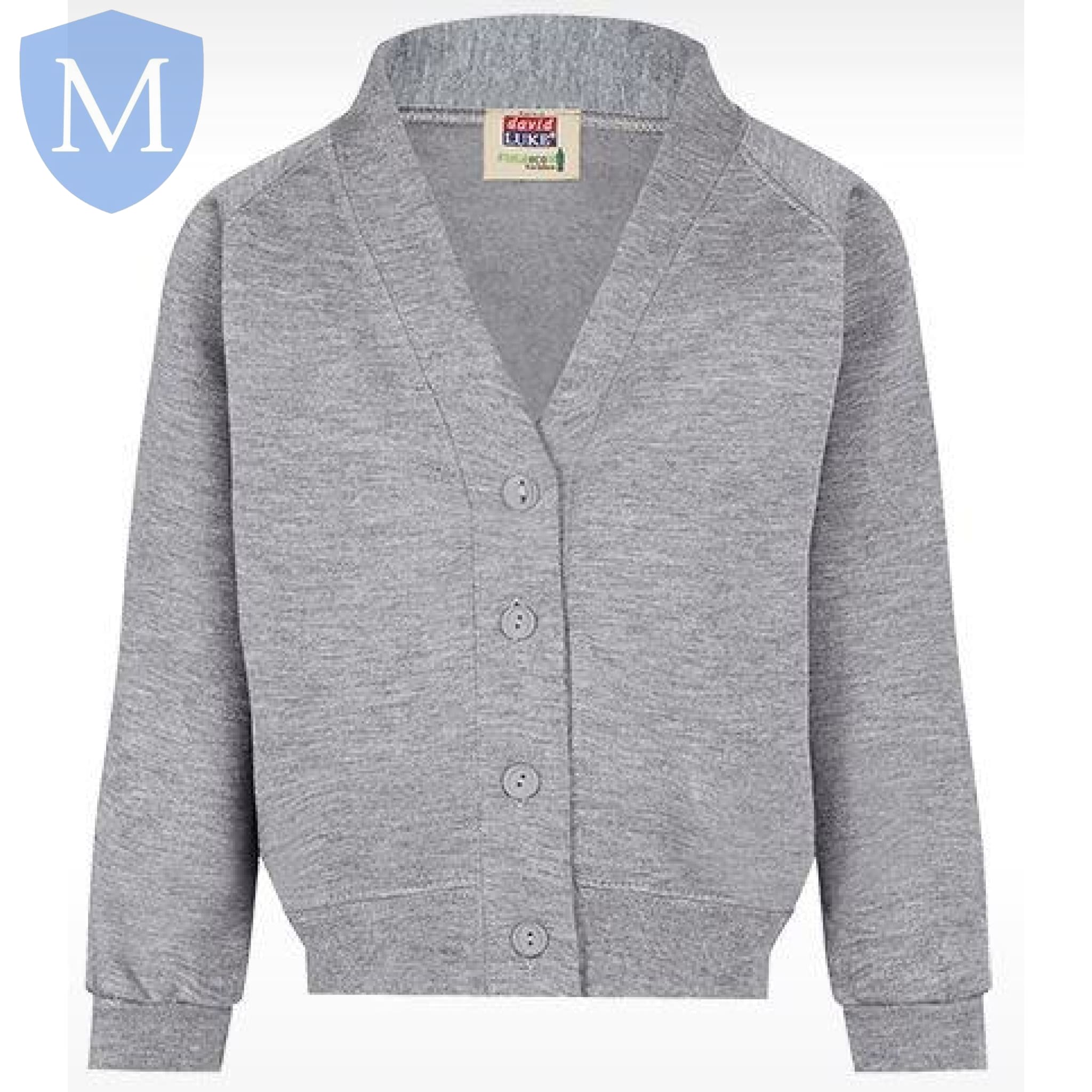 Plain Girls Heavy Duty Sweatshirt Cardigan (grey) School Uniform