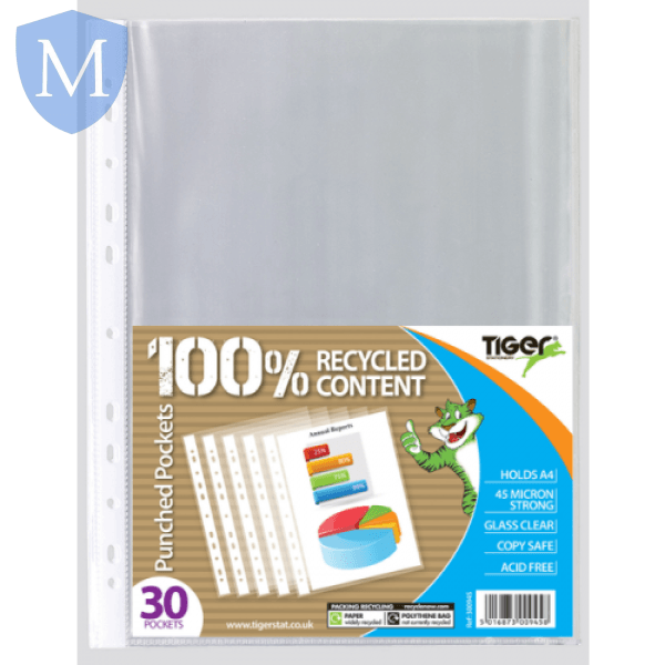 A4 Pack 30 Punched Pockets (Stationery Essential) Mansuri