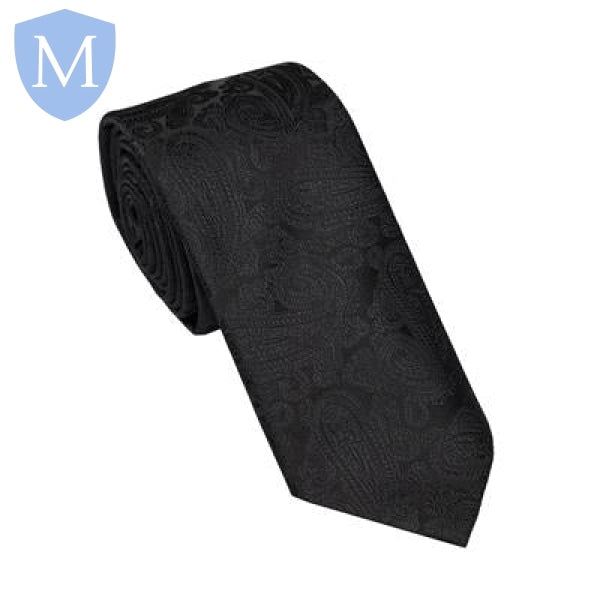 Funeral Tie - Paisley - Black Mansuri