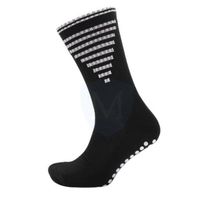 Grip Football Socks Black/white (indoor Pe Socks) Kids/adults Black / 12-3