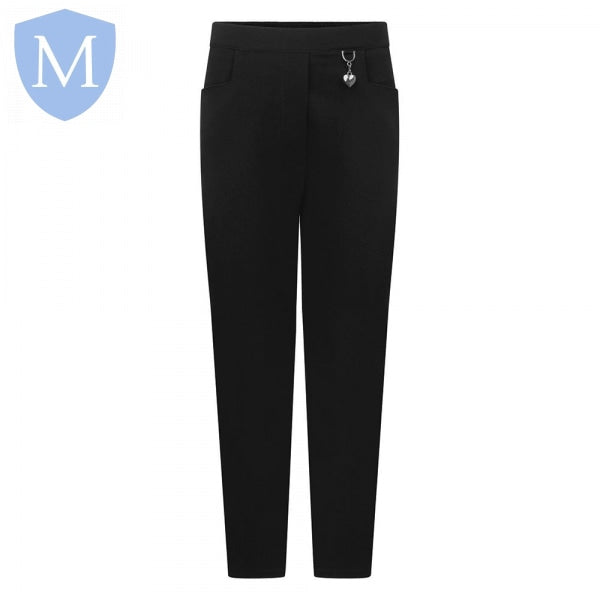 Plain Girls Heart Trouser Black Mansuri