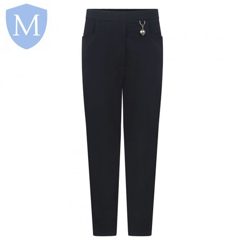 Plain Girls Heart Trouser Navy Mansuri