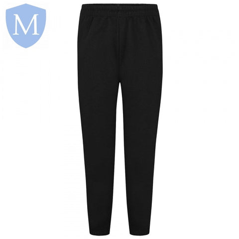 Plain Sports Fleece Jogging Bottoms Black Mansuri