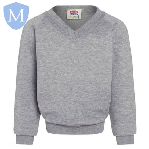 Plain Unisex Heavy Duty V-Neck Sweatshirt - Grey (POA) Mansuri