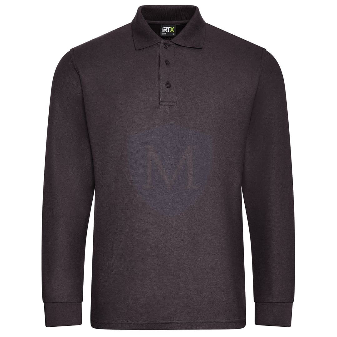 Pro Workwear Long Sleeved Polo Shirt (rx102) Charcoal Grey / Xs 33/34’’