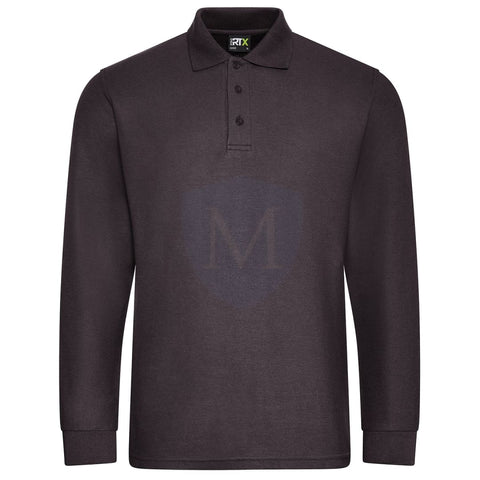 Pro Workwear Long Sleeved Polo Shirt (rx102) Charcoal Grey / Xs 33/34’’