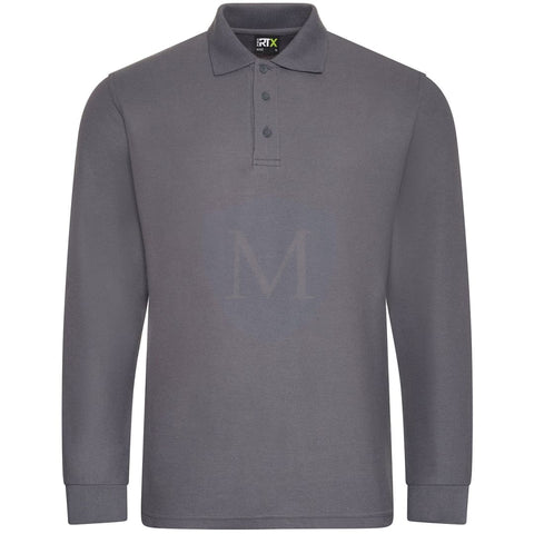 Pro Workwear Long Sleeved Polo Shirt (rx102) Solid Grey / Xs 33/34’’