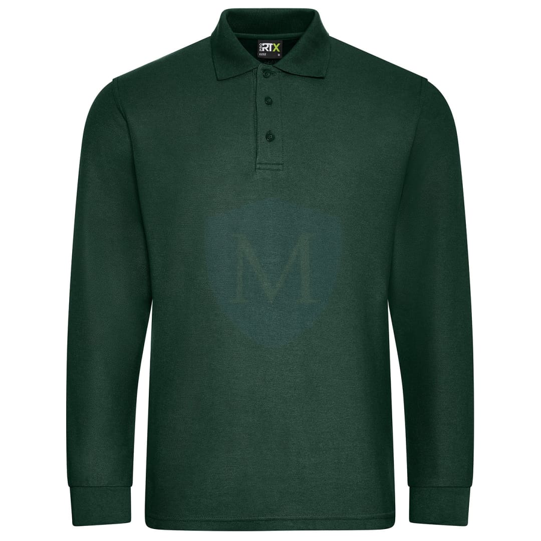 Pro Workwear Long Sleeved Polo Shirt (rx102) Bottle Green / Xs 33/34’’