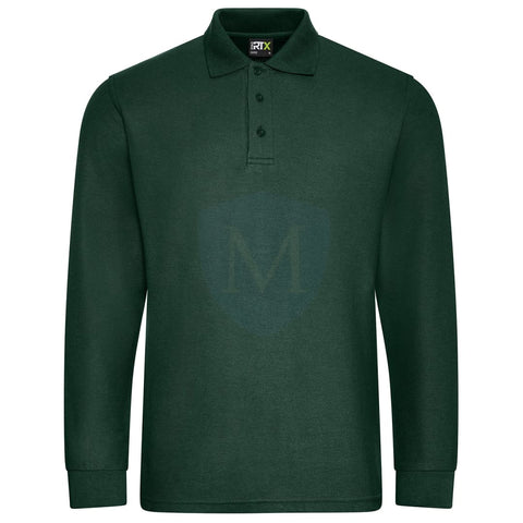 Pro Workwear Long Sleeved Polo Shirt (rx102) Bottle Green / Xs 33/34’’