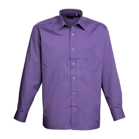 Pro Workwear Long Sleeved Poplin Shirt (pr200) Purple / 14.5’’ 34’’