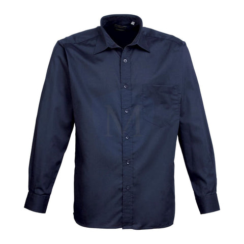 Pro Workwear Long Sleeved Poplin Shirt (pr200) Navy / 14.5’’ 34’’