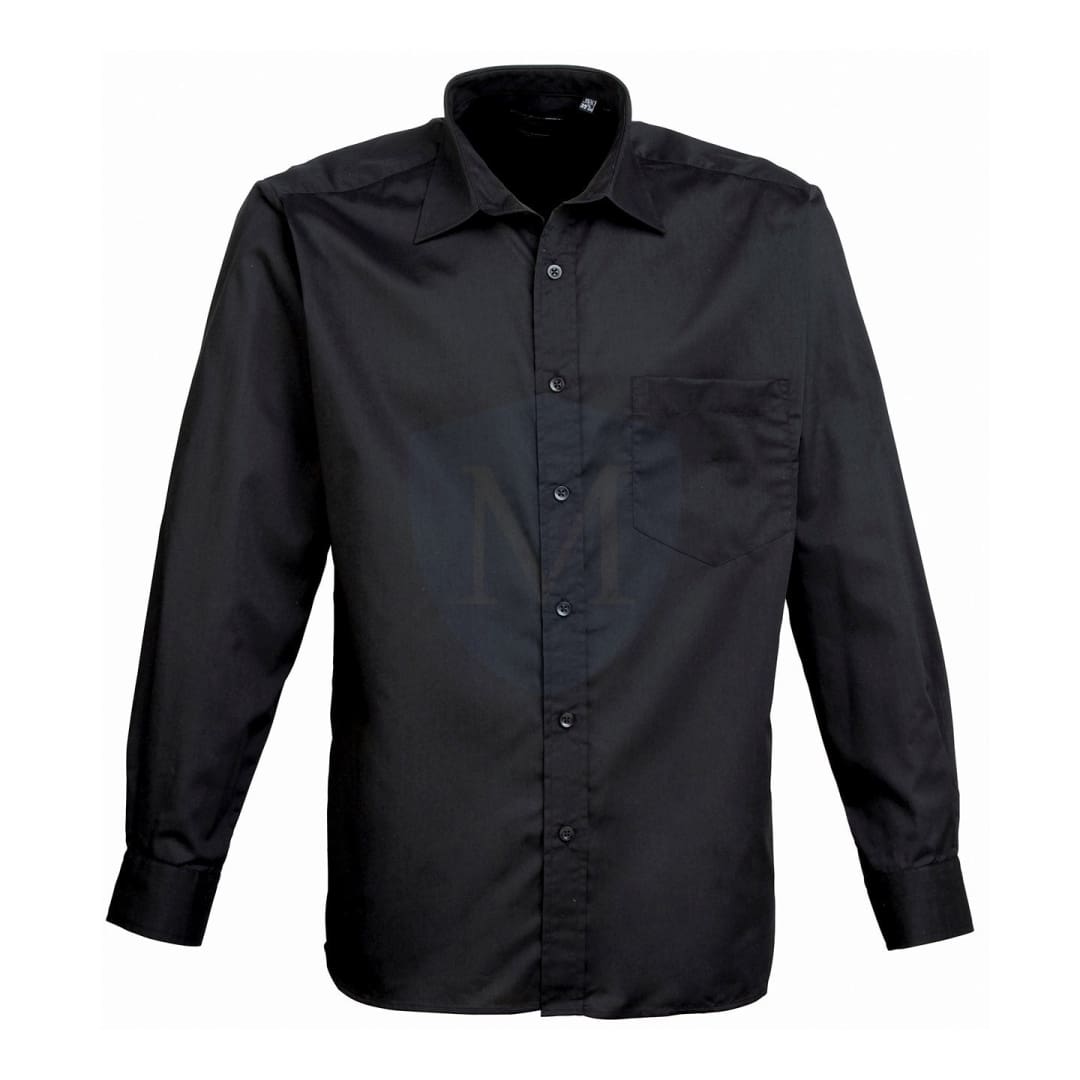 Pro Workwear Long Sleeved Poplin Shirt (pr200) Black / 14.5’’ 34’’