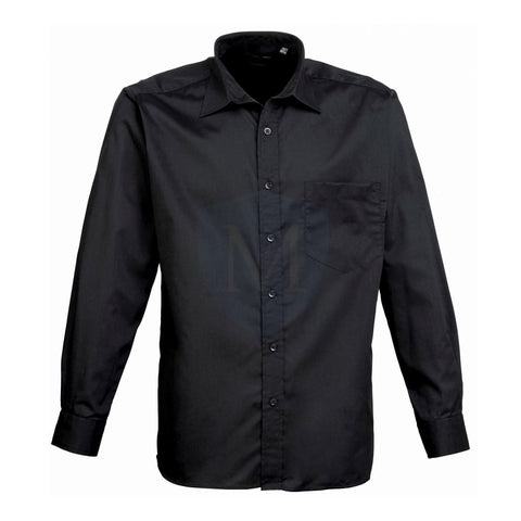 Pro Workwear Long Sleeved Poplin Shirt (pr200) Black / 14.5’’ 34’’