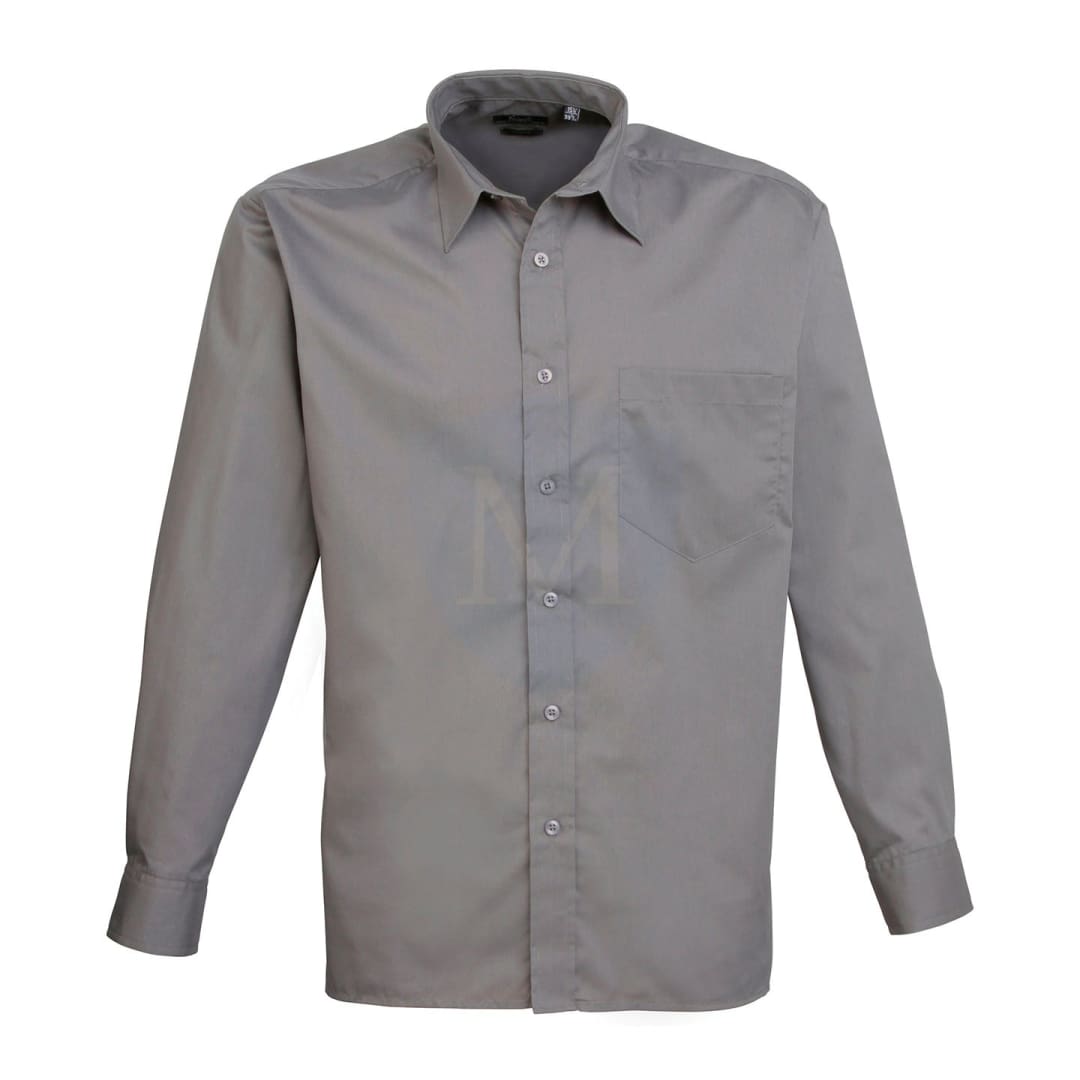 Pro Workwear Long Sleeved Poplin Shirt (pr200) Dark Grey / 14.5’’ 34’’