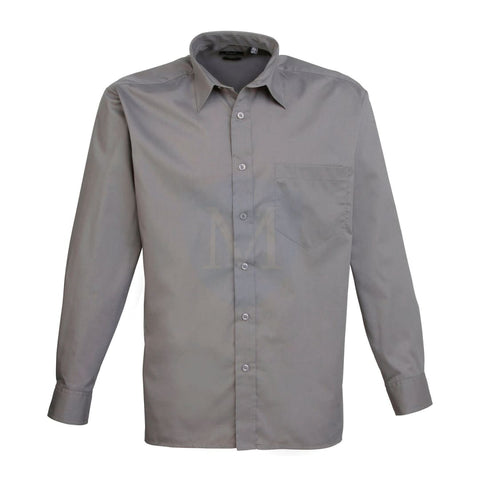 Pro Workwear Long Sleeved Poplin Shirt (pr200) Dark Grey / 14.5’’ 34’’