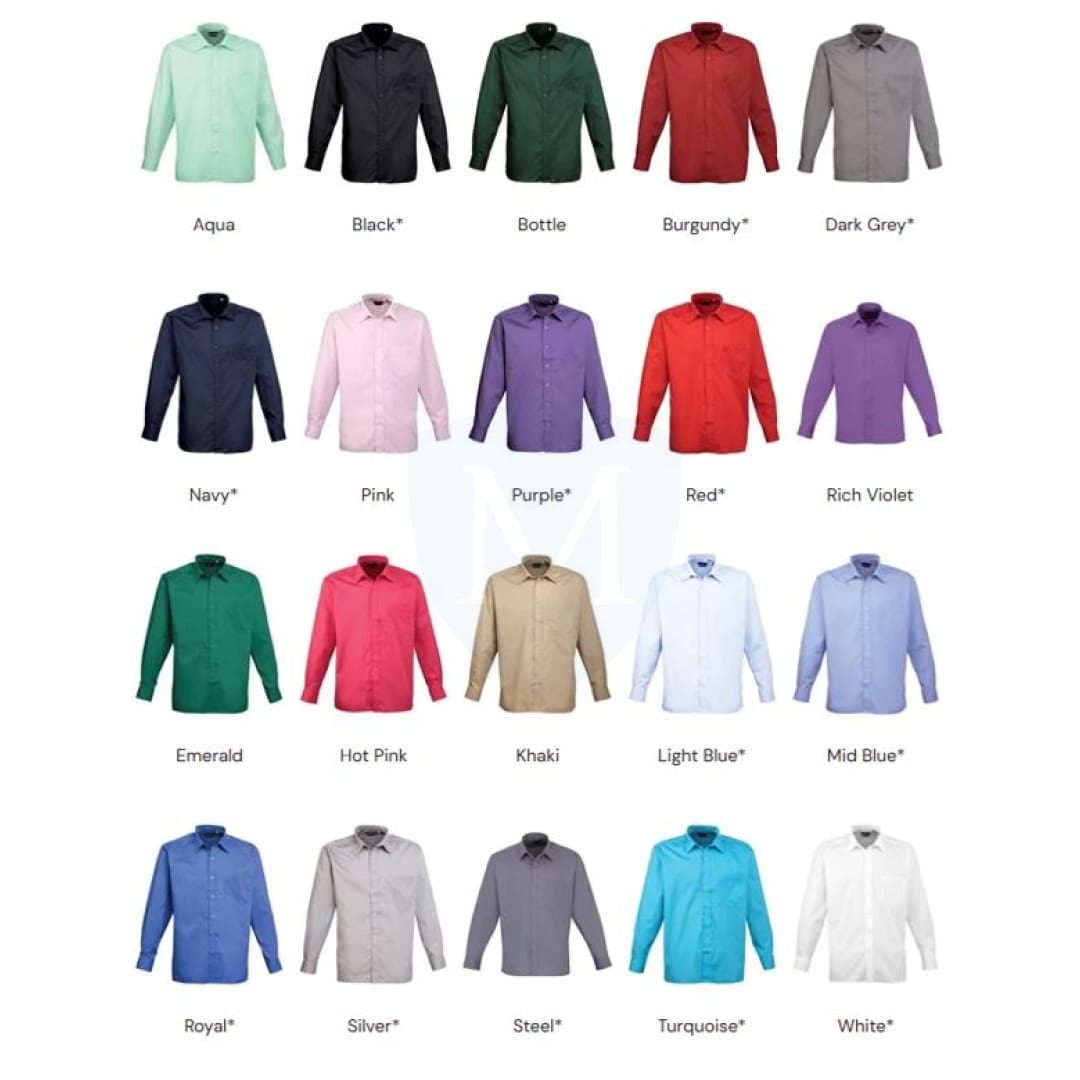 Pro Workwear Long Sleeved Poplin Shirt (pr200)