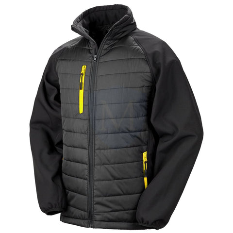 Pro Workwear Padded Softshell Jacket (r237x) Black/yellow / Xs 35’’