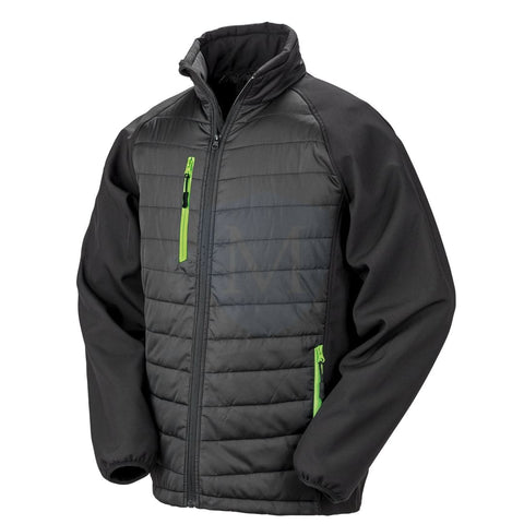 Pro Workwear Padded Softshell Jacket (r237x) Black/lime / Xs 35’’