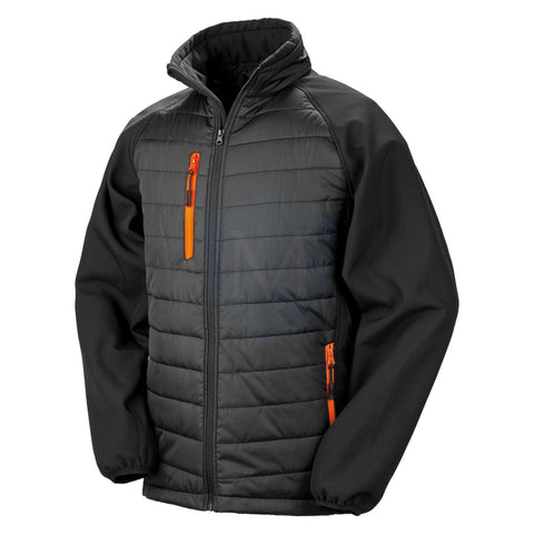 Pro Workwear Padded Softshell Jacket (r237x) Black/orange / Xs 35’’