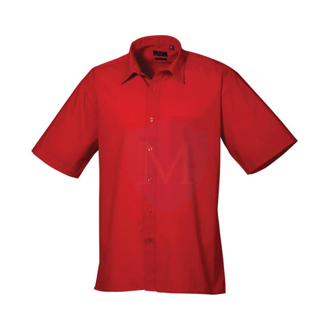 Pro Workwear Short Sleeved Poplin Shirt (pr202) Red / 14.5’’ 34’’
