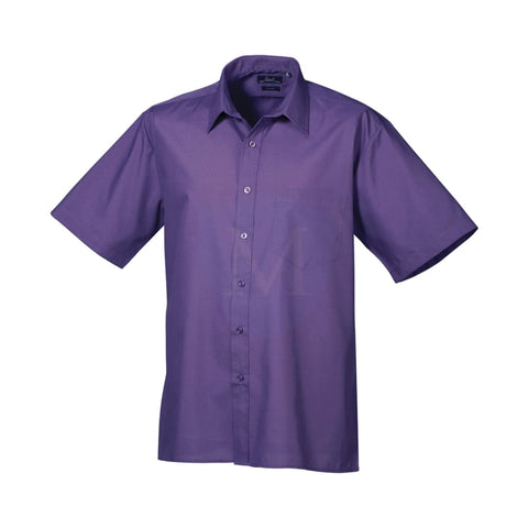 Pro Workwear Short Sleeved Poplin Shirt (pr202) Purple / 14.5’’ 34’’