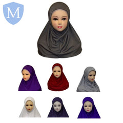 Plain Muslim Girls Instant Pullover Headscarf Hijab (POA) Not specified