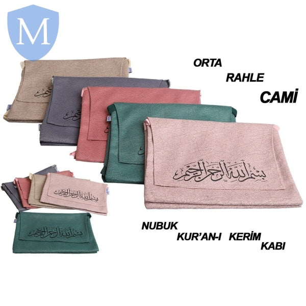 Turkish Chamois Madrasa Quran Bag With Long Handle (POA) Not specified