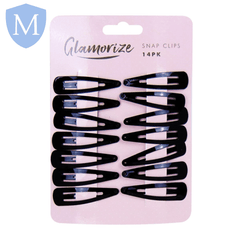 14 Piece Hair Snap Clips - Black (Hair Accessory) Mansuri