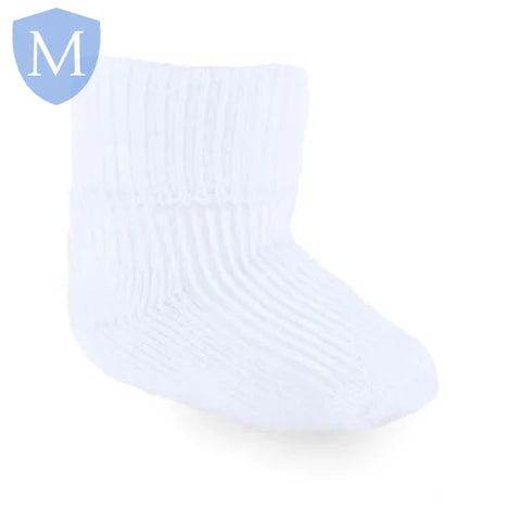 2 Pair Premature Tiny Baby White Ribbed Socks (PRS03) (Prem) Mansuri