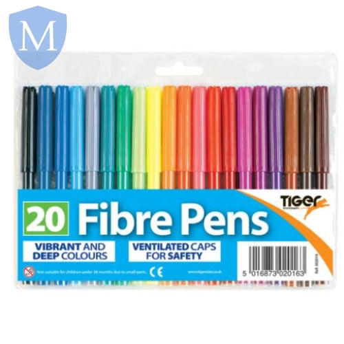 20 Fibre Tip Pens (Felt Tips) (Stationery Essential) Mansuri