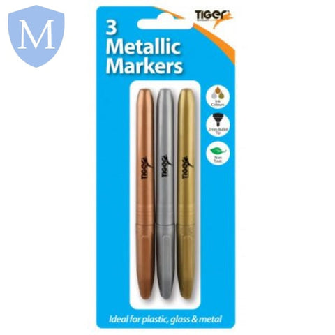 3 Metallic Markers (Stationery Essential) Mansuri