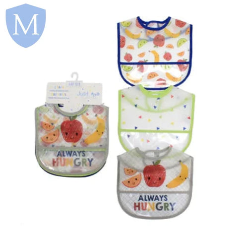 3 Pack Clear PEVA Bibs (JTC8875) (Baby Bibs) Mansuri