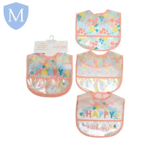 3 Pack Clear PEVA Bibs (JTC8875) (Baby Bibs) Mansuri