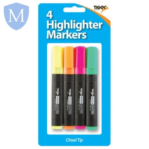 4 Highlighters Blister Pack (Stationery Essential) Mansuri