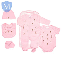 5pc Baby Girls Mesh Bag Gift Set - Bunny Rabbits (45JTC9739) (Baby Girls Gift Set) Mansuri