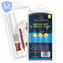 6 Piece Maths Set Including Pencil Case (Stationery Essential) Mansuri