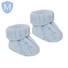 Acrylic Cable Knit Baby Bootees With Turnover & Bow (S415) (Baby Bootees) Mansuri