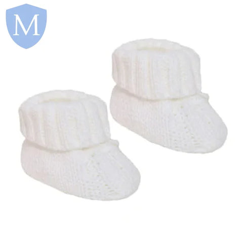 Acrylic Cable Knit Baby Bootees With Turnover & Bow (S415) (Baby Bootees) Mansuri