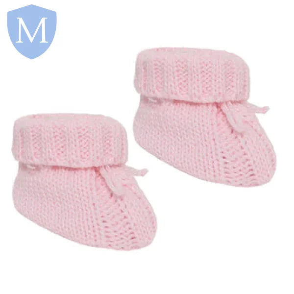 Acrylic Cable Knit Baby Bootees With Turnover & Bow (S415) (Baby Bootees) Mansuri