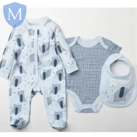 Baby Boys 3pc All in One Set - Elephant (W23927) (Baby Boys Gift Set) Mansuri