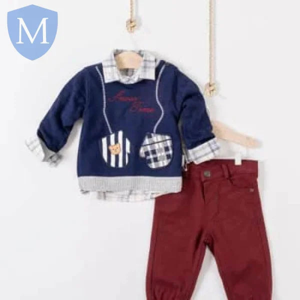 Baby Boys 3pc Shirt/Trouser Set - Mitts (12668) (Baby Boys Fashionwear) Mansuri