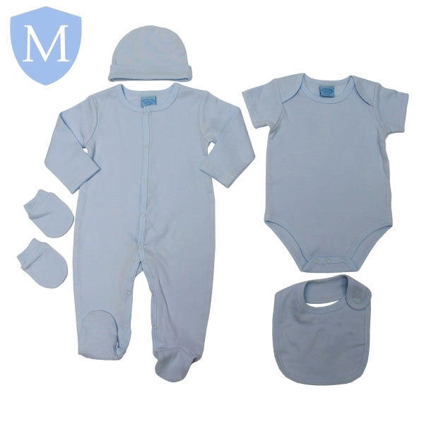 Baby Boys 5pc Gift Set - Plain Sky Blue (45JTC8200) (Baby Boys Gift Set) Mansuri