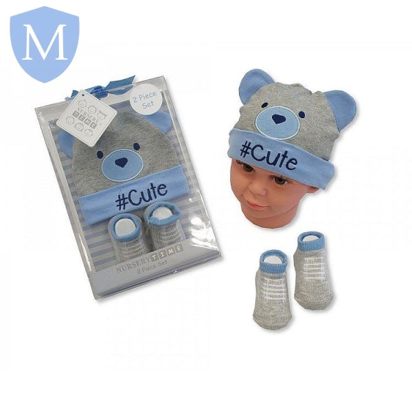 Baby Boys Hat and Socks Gift Set - Cute (GP250787) (Baby Hats) (Baby Bootees) Mansuri