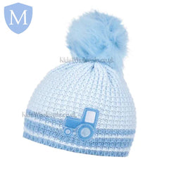 Baby Boys Knitted Hat With Pom Pom - Tractor (N15851) (Baby Hats) Mansuri