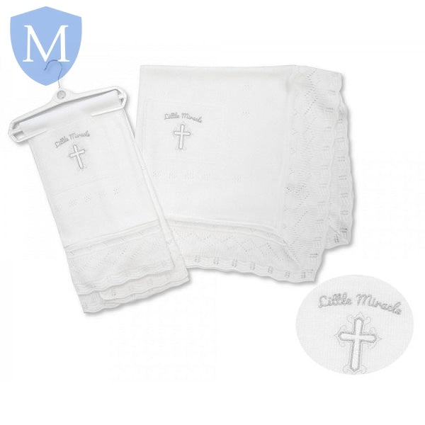 Baby Christening Shawl on Hanger - Little Miracle (BW110392) (Baby Shawl) Mansuri