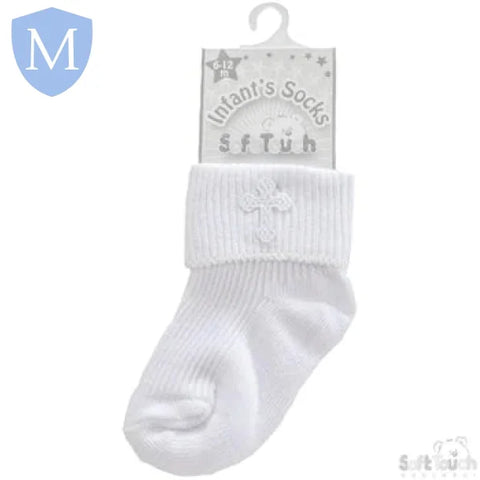 Baby Cross Embroidery Christening Socks (S12) (Baby Socks) Mansuri