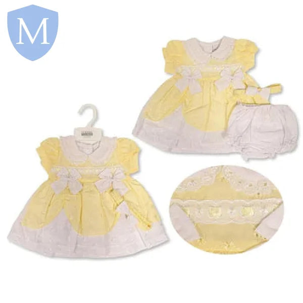 Baby Dress with Bows, Lace and Embroidery (BIS21206099) (Baby Summer Dress) Mansuri