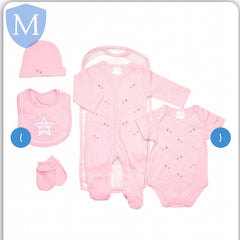 Baby Girls 5 Piece Mesh Bag Gift Set - Welcome Star (45JTC9733) (Baby Girls Gift Set) Mansuri
